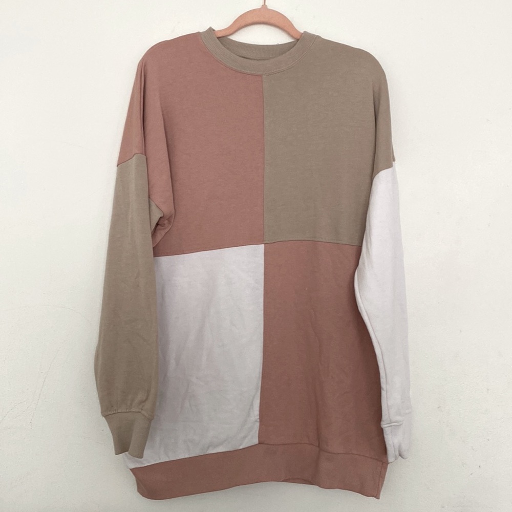 Missguided oversized color block sweater dress